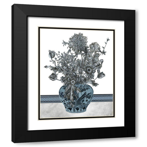 Bouquet in China II Black Modern Wood Framed Art Print with Double Matting by Wang, Melissa