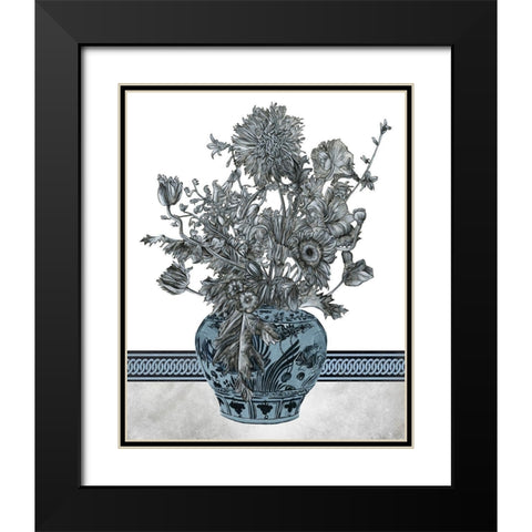 Bouquet in China II Black Modern Wood Framed Art Print with Double Matting by Wang, Melissa