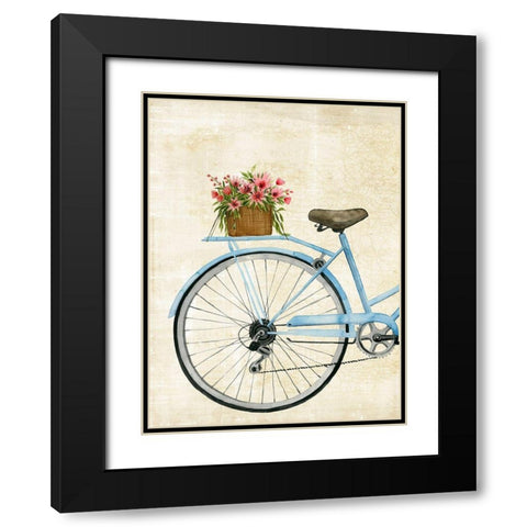 Courier Fleur I Black Modern Wood Framed Art Print with Double Matting by Popp, Grace
