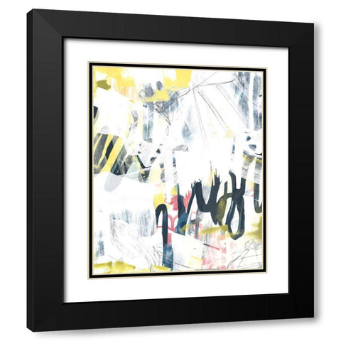Lyrical Graffiti I Black Modern Wood Framed Art Print with Double Matting by Vess, June Erica