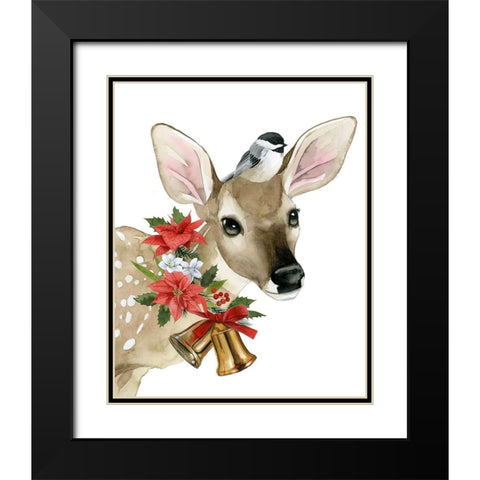 Deer Christmas I Black Modern Wood Framed Art Print with Double Matting by Popp, Grace