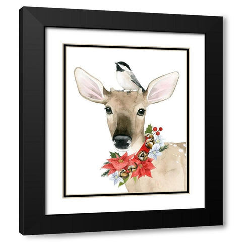 Deer Christmas II Black Modern Wood Framed Art Print with Double Matting by Popp, Grace