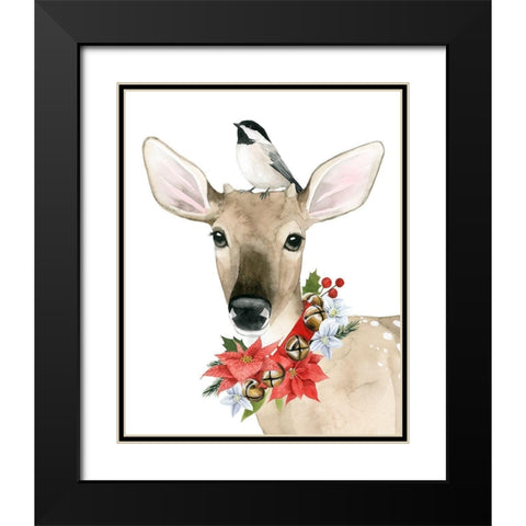 Deer Christmas II Black Modern Wood Framed Art Print with Double Matting by Popp, Grace