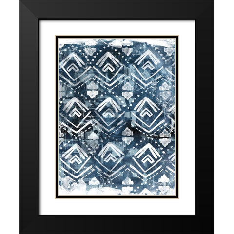 Indigo Extraction II Black Modern Wood Framed Art Print with Double Matting by Vess, June Erica