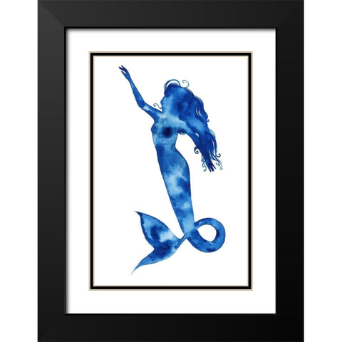 Blue Sirena I Black Modern Wood Framed Art Print with Double Matting by Popp, Grace