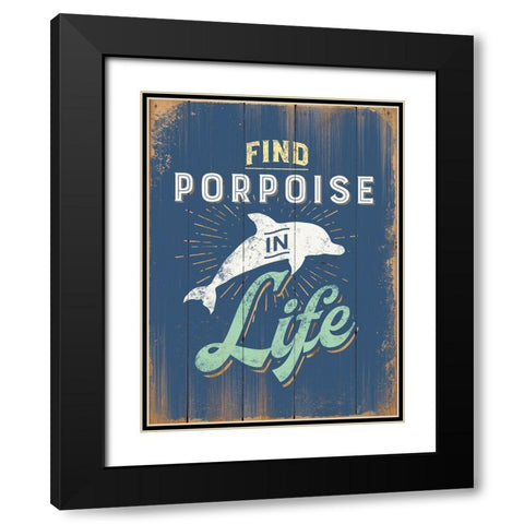 Punny Coastal I Black Modern Wood Framed Art Print with Double Matting by Brando, J.J.