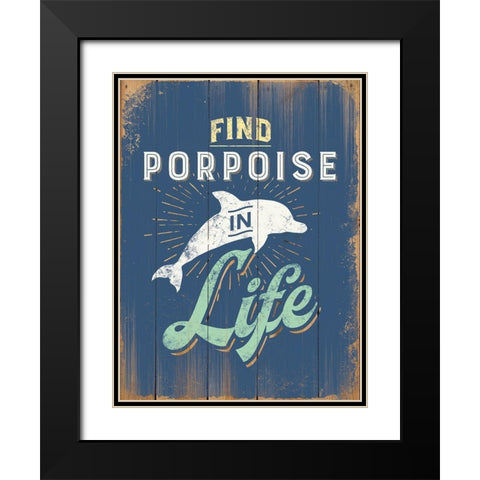 Punny Coastal I Black Modern Wood Framed Art Print with Double Matting by Brando, J.J.