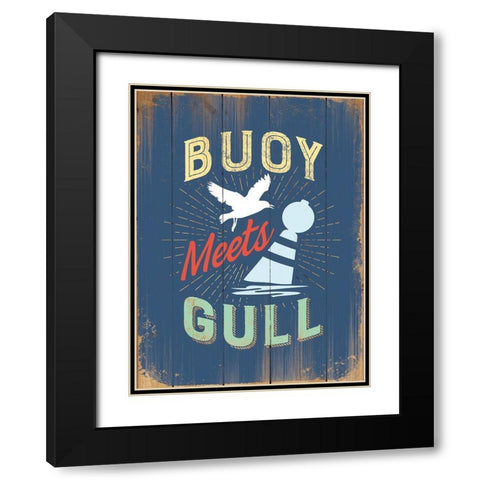 Punny Coastal IV Black Modern Wood Framed Art Print with Double Matting by Brando, J.J.