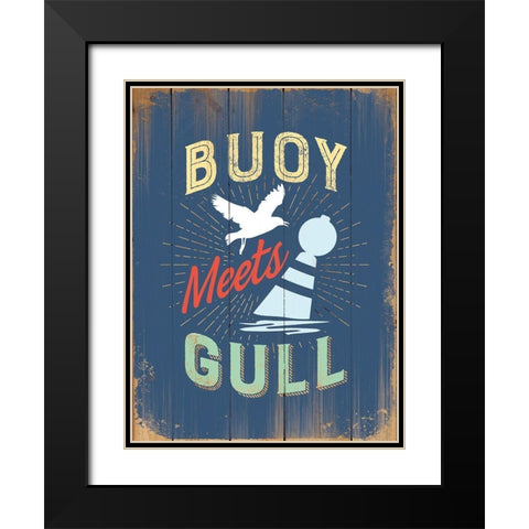 Punny Coastal IV Black Modern Wood Framed Art Print with Double Matting by Brando, J.J.