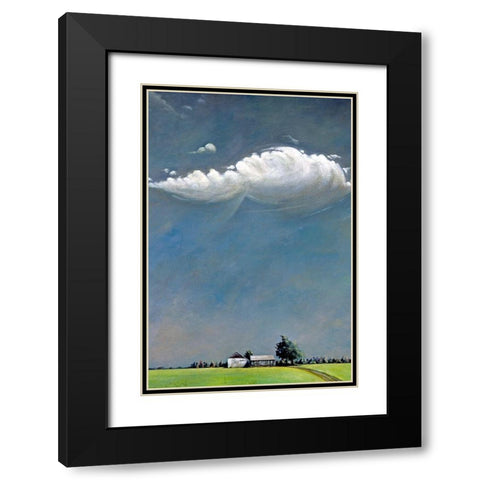 Watermill Black Modern Wood Framed Art Print with Double Matting by Romm, Steven