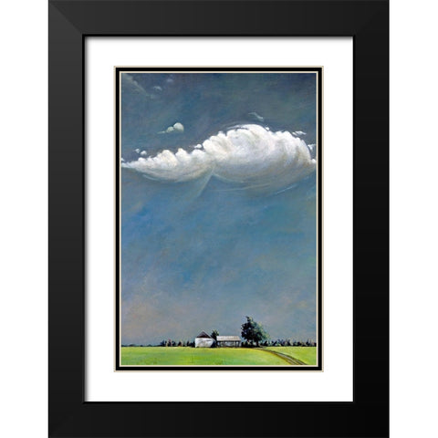 Watermill Black Modern Wood Framed Art Print with Double Matting by Romm, Steven