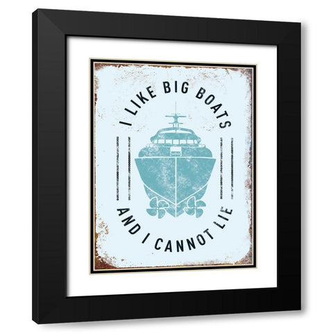 Punny Nautical II Black Modern Wood Framed Art Print with Double Matting by Brando, J.J.