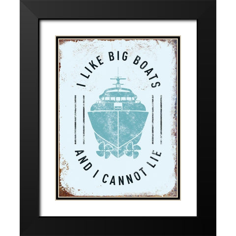 Punny Nautical II Black Modern Wood Framed Art Print with Double Matting by Brando, J.J.