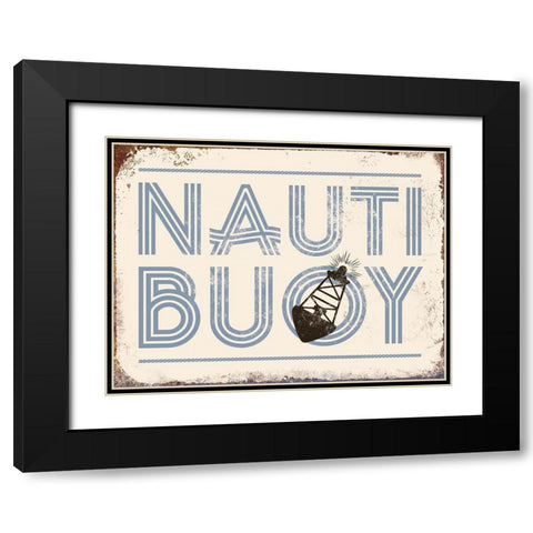 Punny Nautical V Black Modern Wood Framed Art Print with Double Matting by Brando, J.J.