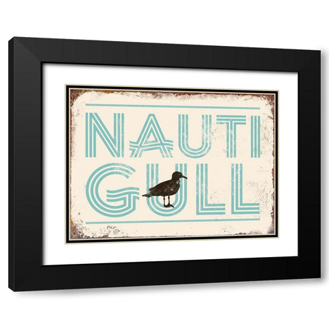 Punny Nautical VI Black Modern Wood Framed Art Print with Double Matting by Brando, J.J.