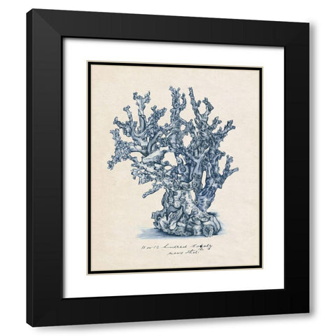 Sea Coral Study IV Black Modern Wood Framed Art Print with Double Matting by Wang, Melissa