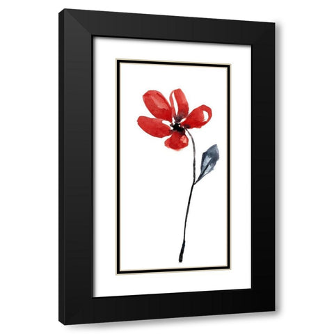 Sumi-e en Rouge II Black Modern Wood Framed Art Print with Double Matting by Goldberger, Jennifer