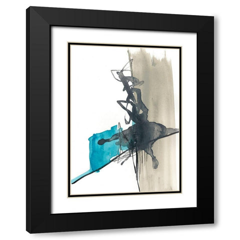 Kinetic Grid III Black Modern Wood Framed Art Print with Double Matting by Goldberger, Jennifer