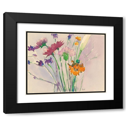 Wild Flower Cuttings Black Modern Wood Framed Art Print with Double Matting by Dixon, Samuel