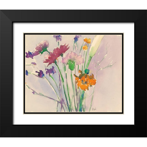 Wild Flower Cuttings Black Modern Wood Framed Art Print with Double Matting by Dixon, Samuel