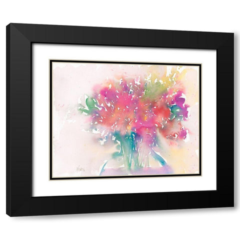 Floral Moment II Black Modern Wood Framed Art Print with Double Matting by Dixon, Samuel