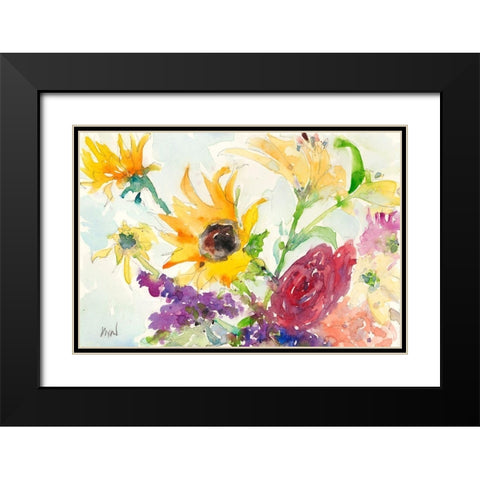 Bright Wild Flowers I Black Modern Wood Framed Art Print with Double Matting by Dixon, Samuel