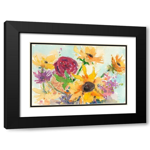 Bright Wild Flowers II Black Modern Wood Framed Art Print with Double Matting by Dixon, Samuel