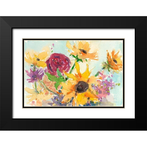 Bright Wild Flowers II Black Modern Wood Framed Art Print with Double Matting by Dixon, Samuel