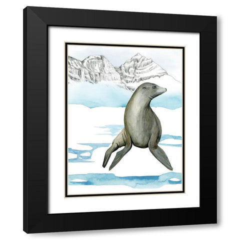 Arctic Animal IV Black Modern Wood Framed Art Print with Double Matting by Popp, Grace
