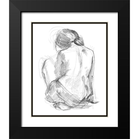 Sitting Pose I Black Modern Wood Framed Art Print with Double Matting by Parker, Jennifer Paxton
