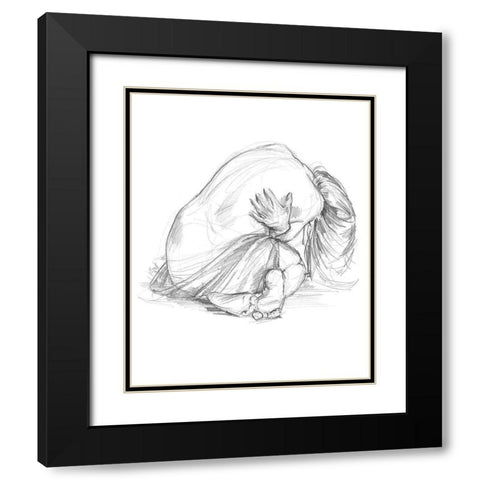 Sitting Pose III Black Modern Wood Framed Art Print with Double Matting by Parker, Jennifer Paxton