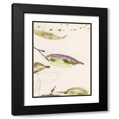 Leaf Branch Triptych III Black Modern Wood Framed Art Print with Double Matting by Goldberger, Jennifer