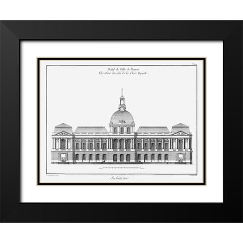 Architectural Elevation III Black Modern Wood Framed Art Print with Double Matting by Diderot, Denis