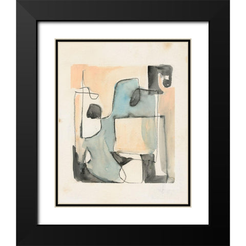 Subdued Abstract II Black Modern Wood Framed Art Print with Double Matting by Parker, Jennifer Paxton