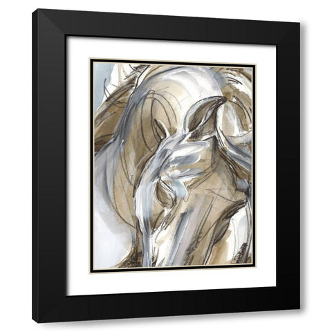 Horse Abstraction I Black Modern Wood Framed Art Print with Double Matting by Parker, Jennifer Paxton