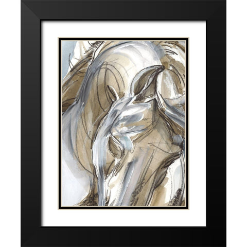 Horse Abstraction I Black Modern Wood Framed Art Print with Double Matting by Parker, Jennifer Paxton
