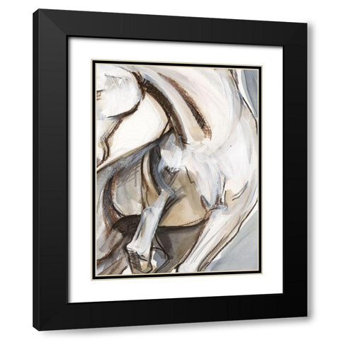 Horse Abstraction II Black Modern Wood Framed Art Print with Double Matting by Parker, Jennifer Paxton