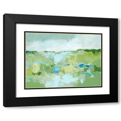 Spring Green I Black Modern Wood Framed Art Print with Double Matting by Long, Christina