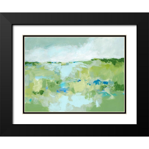 Spring Green I Black Modern Wood Framed Art Print with Double Matting by Long, Christina