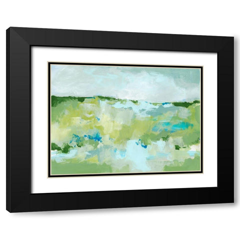 Spring Green II Black Modern Wood Framed Art Print with Double Matting by Long, Christina