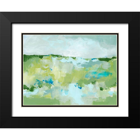 Spring Green II Black Modern Wood Framed Art Print with Double Matting by Long, Christina