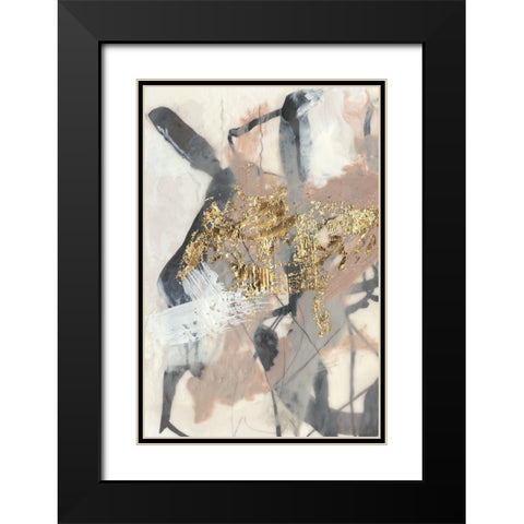 Golden Blush I Black Modern Wood Framed Art Print with Double Matting by Goldberger, Jennifer