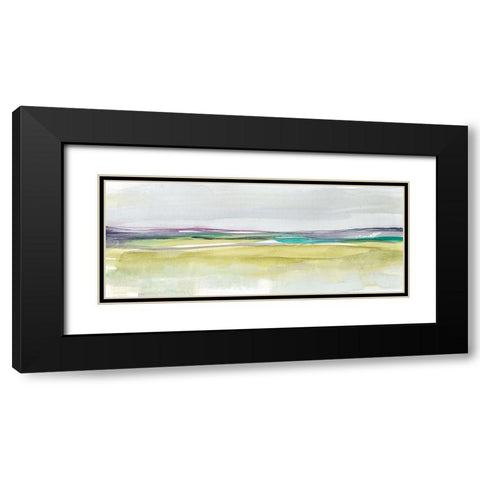 Amethyst and Emerald Horizon II Black Modern Wood Framed Art Print with Double Matting by Goldberger, Jennifer