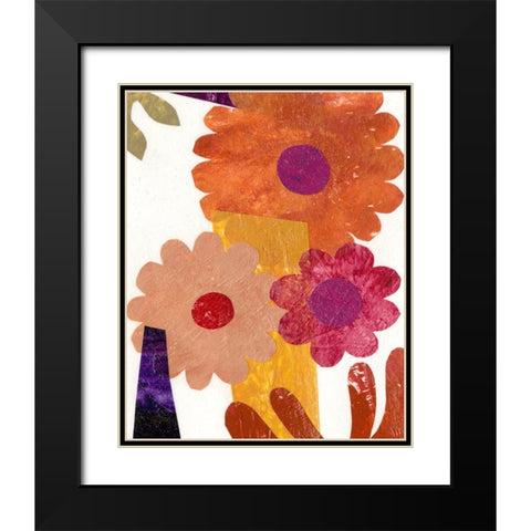 Fiesta Floral I Black Modern Wood Framed Art Print with Double Matting by Moore, Regina