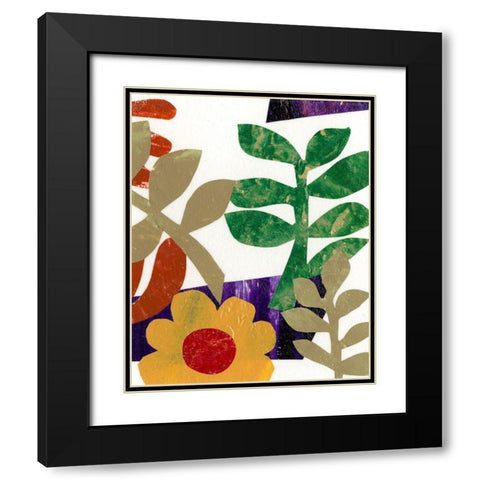 Fiesta Floral II Black Modern Wood Framed Art Print with Double Matting by Moore, Regina