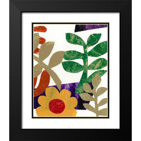 Fiesta Floral II Black Modern Wood Framed Art Print with Double Matting by Moore, Regina