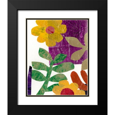 Fiesta Floral III Black Modern Wood Framed Art Print with Double Matting by Moore, Regina