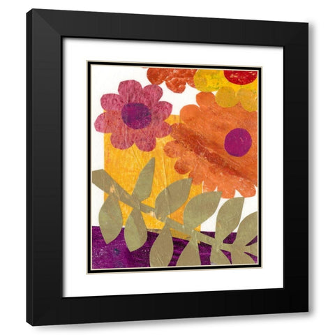 Fiesta Floral IV Black Modern Wood Framed Art Print with Double Matting by Moore, Regina