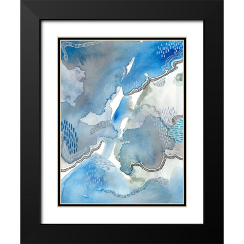 Subtle Blues I Black Modern Wood Framed Art Print with Double Matting by Moore, Regina