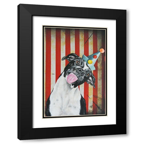 Party Dog I Black Modern Wood Framed Art Print with Double Matting by Coleman, Victoria